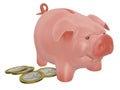 Piggy bank on white background Royalty Free Stock Photo