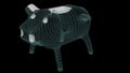 Piggy Bank wireframe poly mesh 3d render illustration