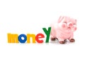 Piggy bank withe the word Money