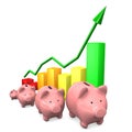 Piggy Banks Chart Royalty Free Stock Photo