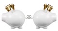 Piggy Banks with Crown Royalty Free Stock Photo