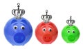 Piggy Banks with Crowns Royalty Free Stock Photo