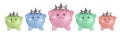 Piggy Banks with Crowns Royalty Free Stock Photo