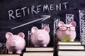 Piggybank retirement planning savings growth chart Royalty Free Stock Photo