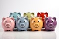 Piggy banks on a white background. 3d illustration Royalty Free Stock Photo