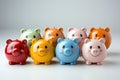 Piggy banks on a white background. 3d illustration Royalty Free Stock Photo