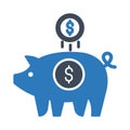 piggy dollar bank Isolated Vector icon which can easily modify or edit