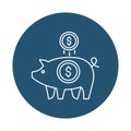 piggy dollar bank Isolated Vector icon which can easily modify or edit