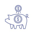 piggy dollar bank Isolated Vector icon which can easily modify or edit