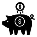 piggy dollar bank Isolated Vector icon which can easily modify or edit