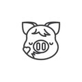 Piggy Face Blowing A Kiss Emoji Line Icon