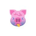 Piggy Face Vomiting Emoji flat icon