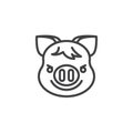 Piggy Face With Wry Smile emoji line icon