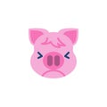 Piggy Persevering Face Emoji flat icon