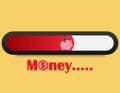 Piggy and progress loading bar. Saving money concept, Loading success concept Royalty Free Stock Photo