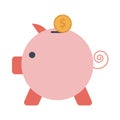 Piggy savings flat style icon