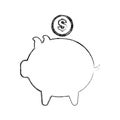 Piggy savings isolated icon