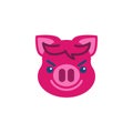 Piggy Smiling Face With Horns Emoji flat icon