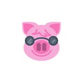 Piggy Smiling Face With Sunglasses Emoji flat icon