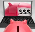 Piggy Vault With Money Showing Money Safety Royalty Free Stock Photo