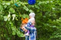 Piggyback of baby and dad Royalty Free Stock Photo