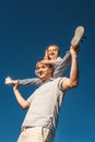 Piggyback of baby and dad Royalty Free Stock Photo