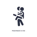 piggyback a kid icon on white background. Simple element illustration from behavior concept