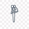 Piggyback a Kid vector icon isolated on transparent background,