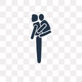 Piggyback a Kid vector icon isolated on transparent background,