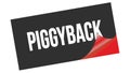 PIGGYBACK text on black red sticker stamp