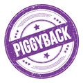 PIGGYBACK text on violet indigo round grungy stamp