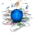 Piggybank Falling Euro Royalty Free Stock Photo