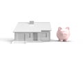 Piggybank and house mortgage or home buyer concept Royalty Free Stock Photo