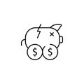 piggybank icon. Element of cyber monday icon for mobile concept and web apps. Thin line piggybank icon can be used for web and