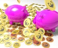 Piggybanks On Coins Shows European Financial Status