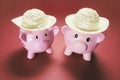 Piggybanks with Straw Hats