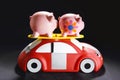 Piggybanks on Toy Car