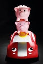 Piggybanks on Toy Car