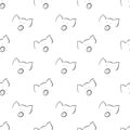 Pigs Outline Simple Seamless Pattern on White Background