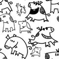 Pigs and piggys Seamless Pattern Royalty Free Stock Photo