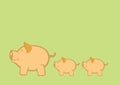 Pigs and Piglets Vector Illustration Royalty Free Stock Photo