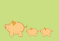 Pigs and Piglets Vector Illustration