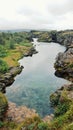 Pigvellir, view of the landscape icelandic where the two tectonic plates join, Pigvellir, Iceland