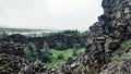 Pigvellir, view of the landscape icelandic where the two tectonic plates join, Pigvellir, Iceland