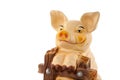 Pigy bank on white background closeup Royalty Free Stock Photo
