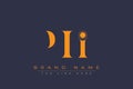 PII abstract letter logo design Royalty Free Stock Photo