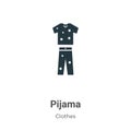 Pijama vector icon on white background. Flat vector pijama icon symbol sign from modern clothes collection for mobile concept and