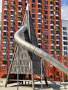 Playground in Modern Comfort Residential Complex in Moscow, Russia.