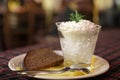 Pike caviar with black bread on a plate Royalty Free Stock Photo