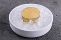 Pike caviar on ice close up Royalty Free Stock Photo